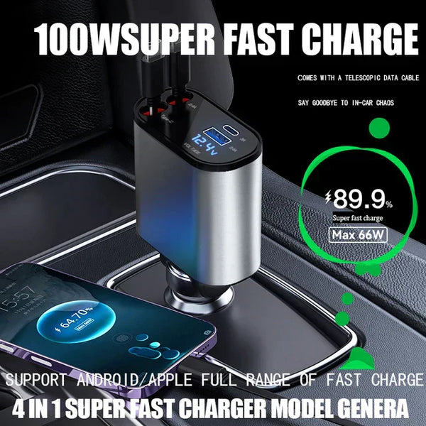 Retractable Fast Car Charger 5 stars