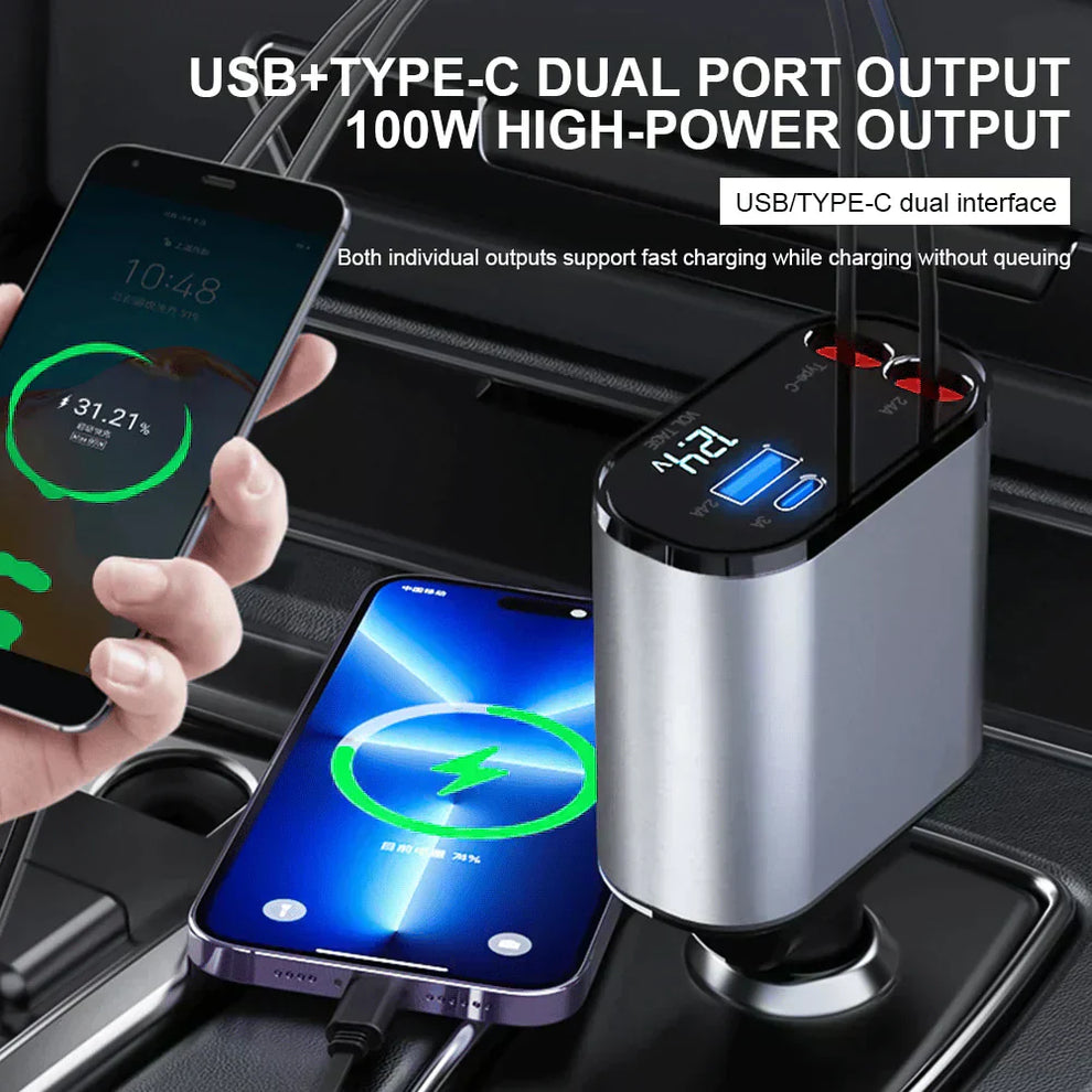 Retractable Fast Car Charger 5 stars